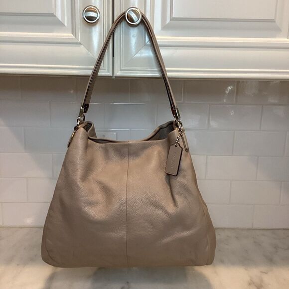 Coach Madison Pebbled Leather Phoebe Shoulder Bag - Picture 1 of 15
